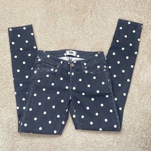 Like new Paige black with white dot verdugo skinny jeans size 26